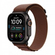 Apple Watch Ultra 4, 49 мм корпус из титана черного цвета, ремешок Alpine бордового цвета