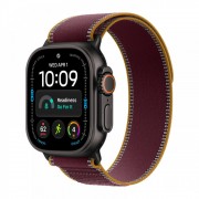 Apple Watch Ultra 4, 49 мм корпус из титана черного цвета, ремешок Trail бордового цвета