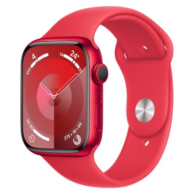 Apple Watch Series 9, 45 мм корпус из алюминия цвета (PRODUCT)RED, спортивный ремешок Красного цвета