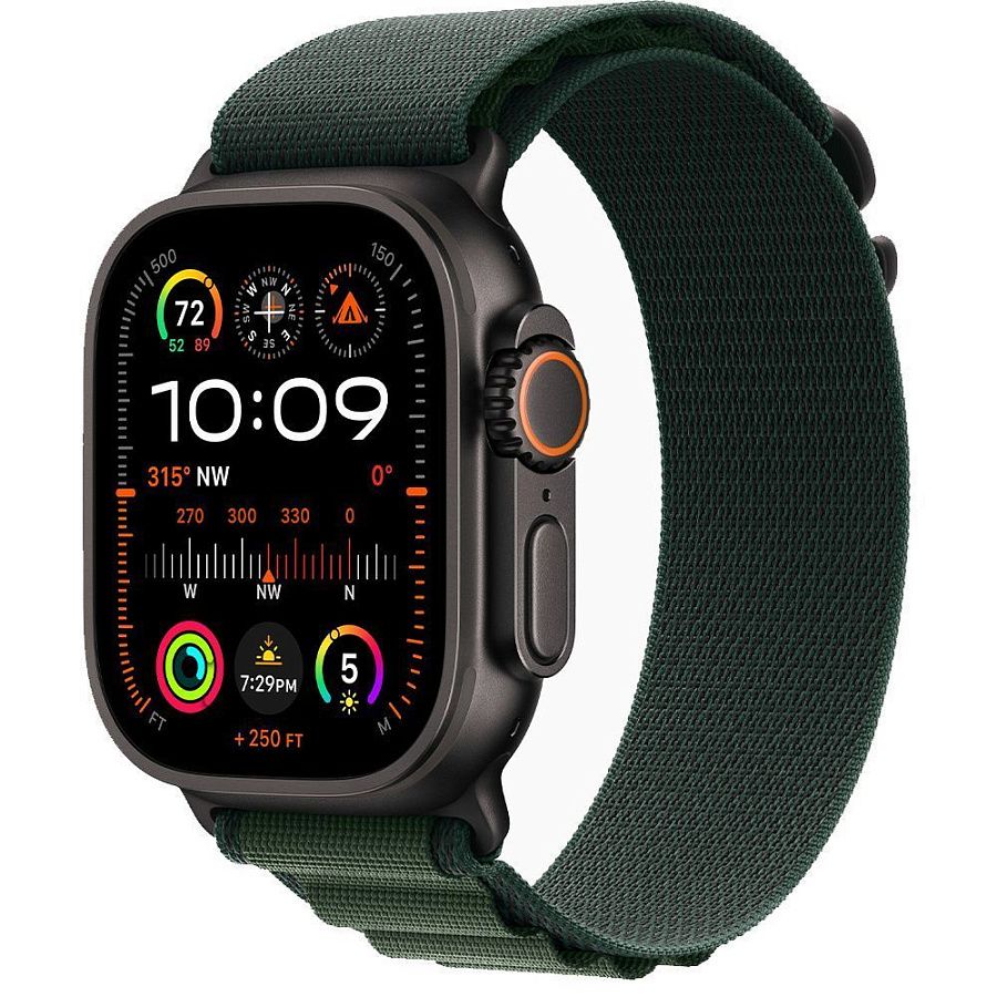 Apple Watch Ultra 2  Black GPS + Cellular, 49 мм корпус из титана, ремешок Alpine темно-зеленого цвета