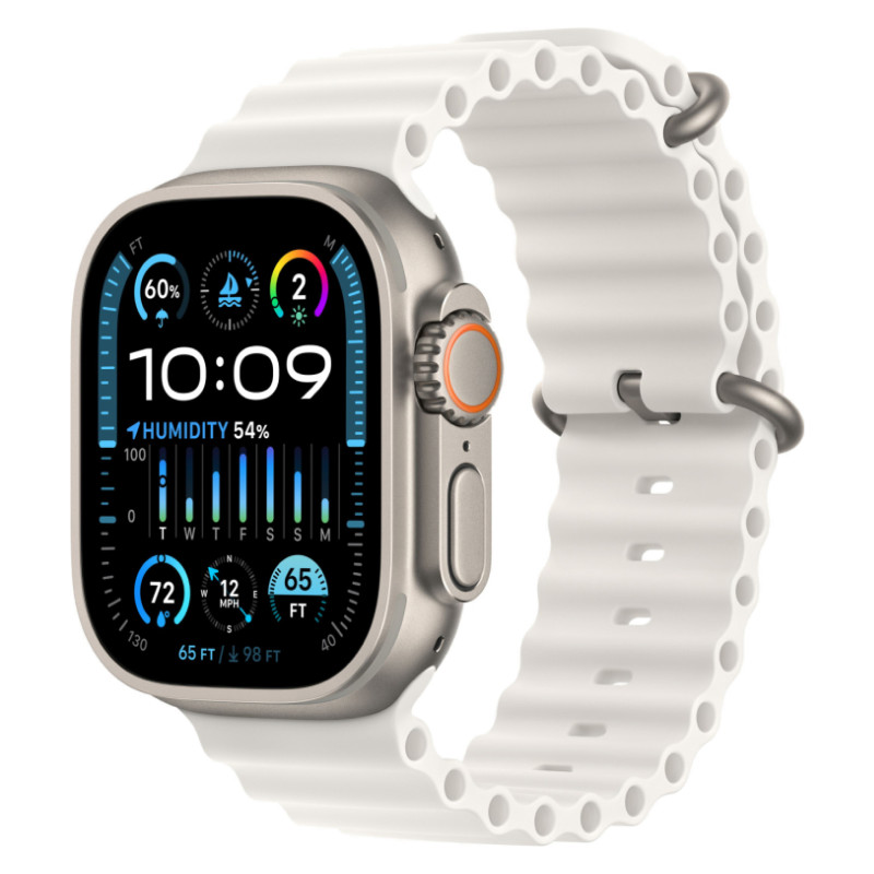 Apple Watch Ultra 2 GPS + Cellular, 49 мм корпус из титана, ремешок Ocean белого цвета